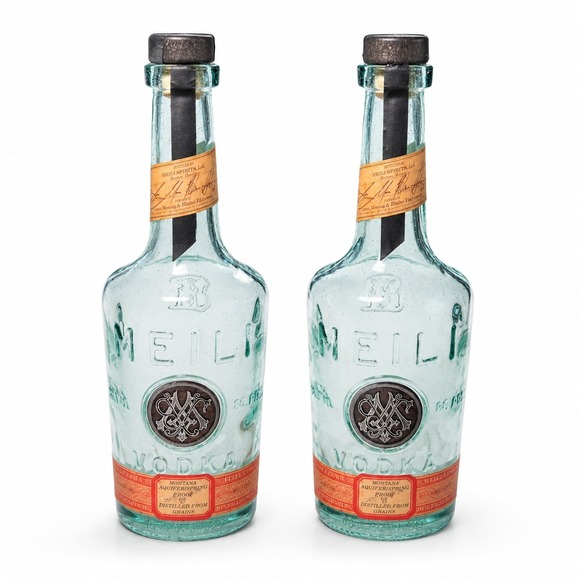 Meili Other - Pair of Meili Vodka Empty Bottle Jason Momoa Recycled Glass Green Montana Spirit